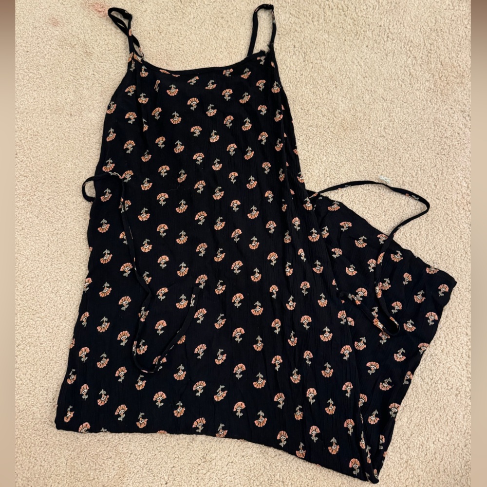 Billabong Black Dress with Floral Accents